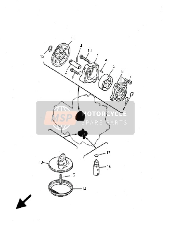 Yamaha XJ600S DIVERSION 2001 Pompa dell'olio per un 2001 Yamaha XJ600S DIVERSION