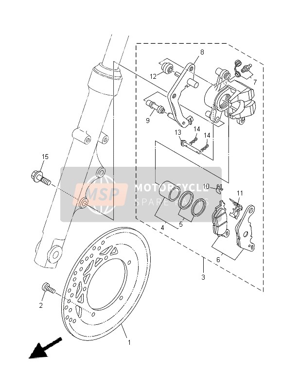 Yamaha YBR125ED 2014 Pinza freno anteriore per un 2014 Yamaha YBR125ED