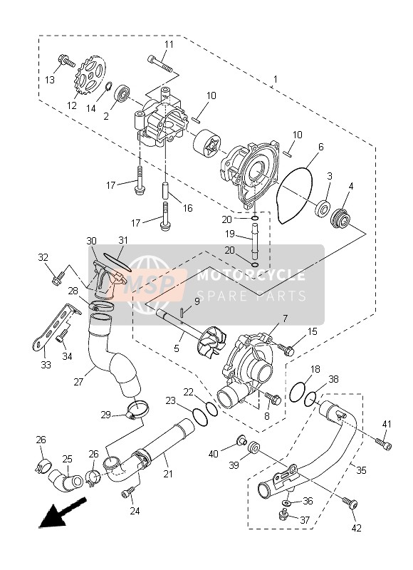 Yamaha YZF-R1 2014 WASSERPUMPE für ein 2014 Yamaha YZF-R1