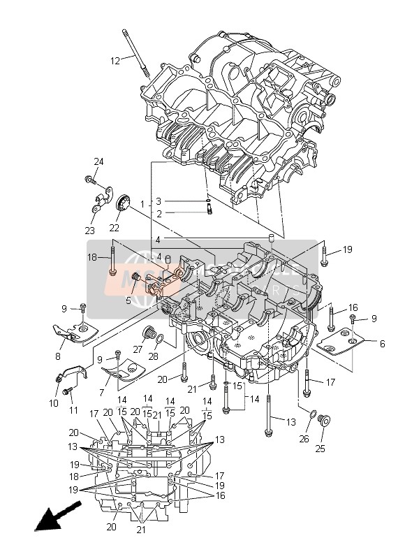 Yamaha YZF-R1 2014 Carter pour un 2014 Yamaha YZF-R1