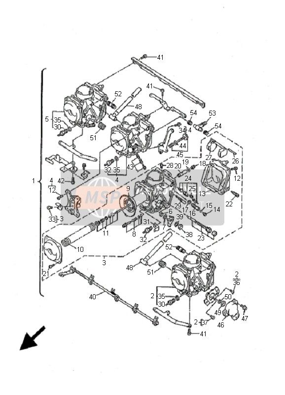 Yamaha XJ600S DIVERSION 2001 Carburador para un 2001 Yamaha XJ600S DIVERSION