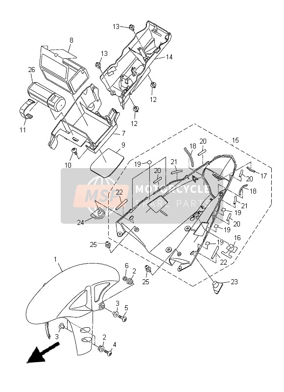 14B2160000P7, Rear Fender Assy., Yamaha, 0