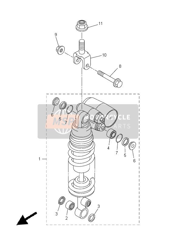 Yamaha YZF-R1 2014 Rear Suspension for a 2014 Yamaha YZF-R1