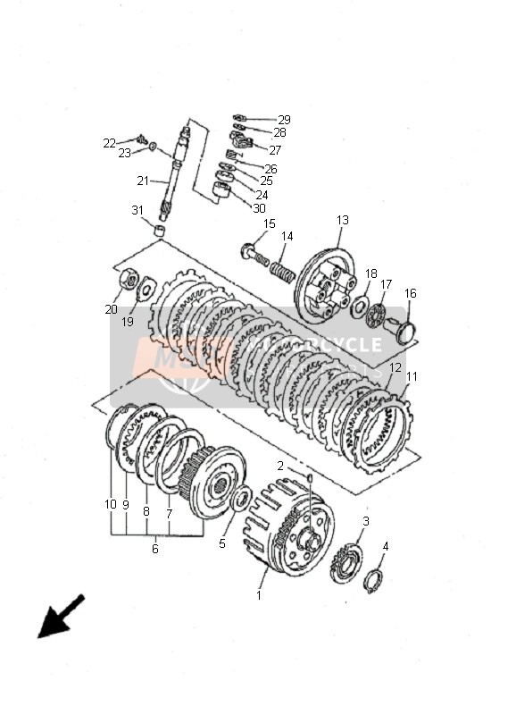 Yamaha XJ600S DIVERSION 2001 Embrague para un 2001 Yamaha XJ600S DIVERSION