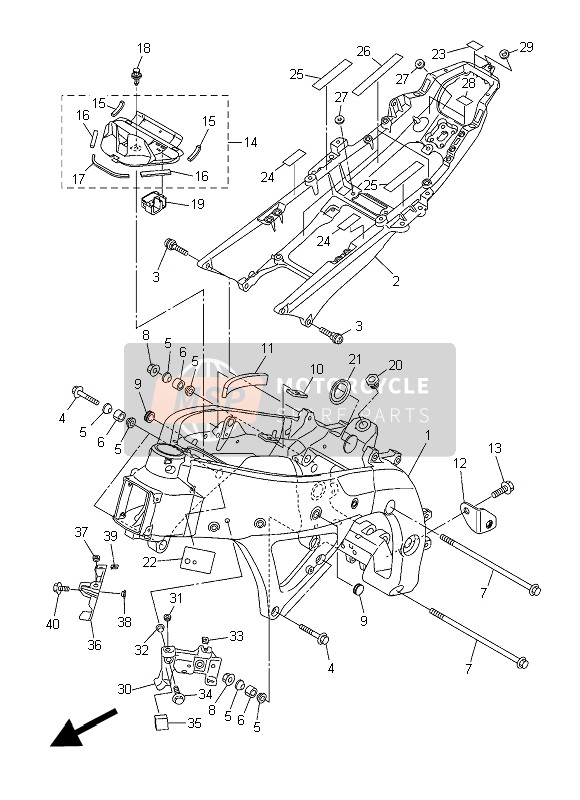 Yamaha YZF-R6 2014 Frame for a 2014 Yamaha YZF-R6