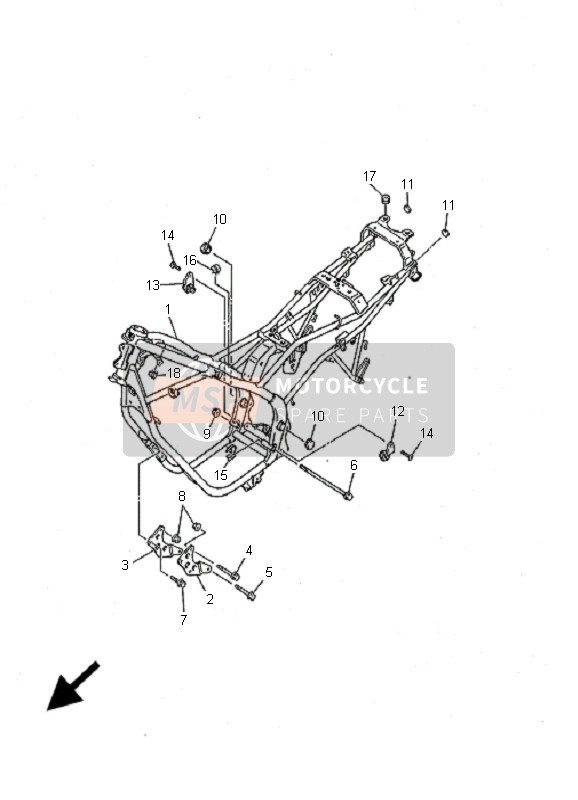 Yamaha XJ600S DIVERSION 2001 Cuadro para un 2001 Yamaha XJ600S DIVERSION