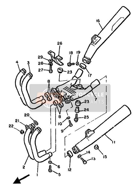 Yamaha FJ1100 1985 Exhaust for a 1985 Yamaha FJ1100