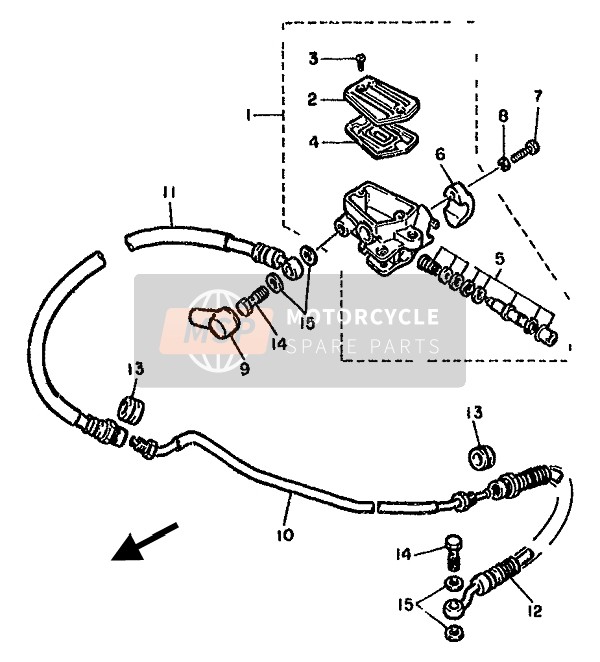 Yamaha FJ1100 1985 Pompa freno anteriore 2 per un 1985 Yamaha FJ1100