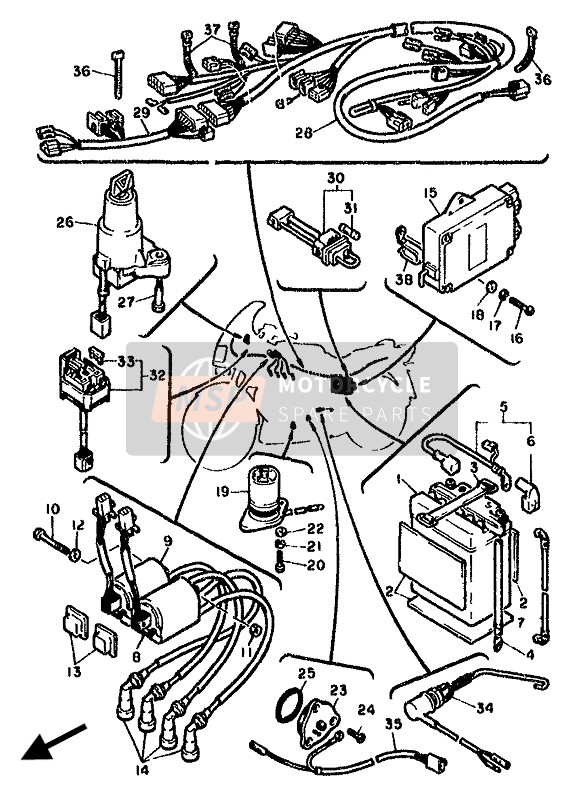 4U8823170000, Tampone, Bobina Accensione, Yamaha, 3