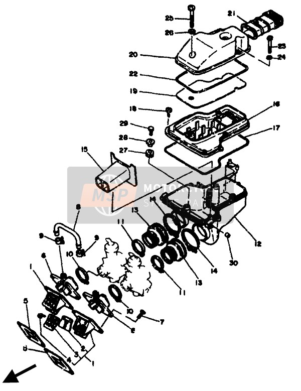 55K136100100, Valvola Lamellare, Yamaha, 1