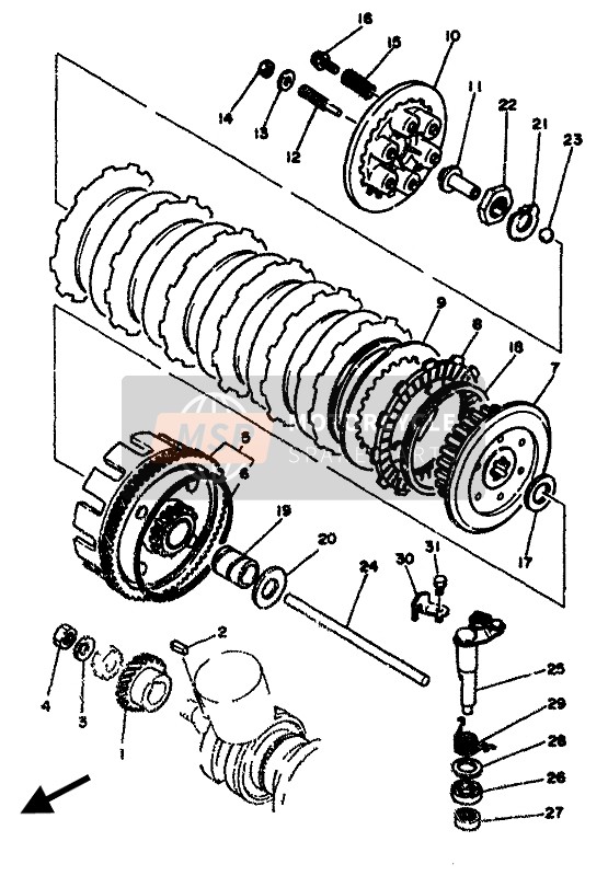 Yamaha RD350F 1985 Clutch for a 1985 Yamaha RD350F