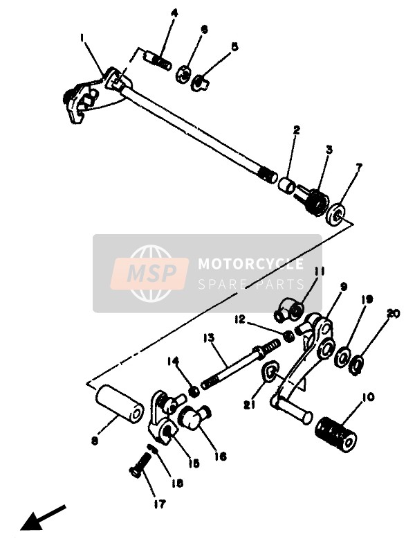 Yamaha RD350F 1985 Shift Shaft & Pedal for a 1985 Yamaha RD350F