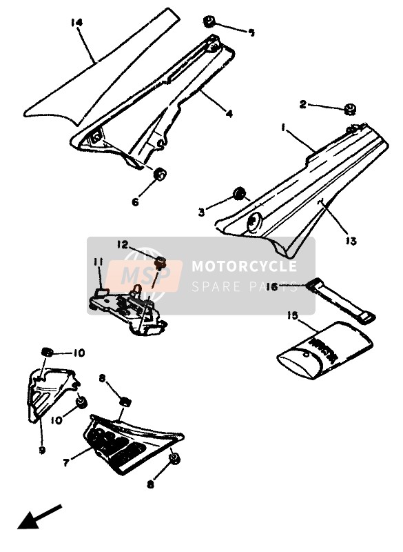 Yamaha RD350F 1985 SEITLICHE ABDECKUNG für ein 1985 Yamaha RD350F