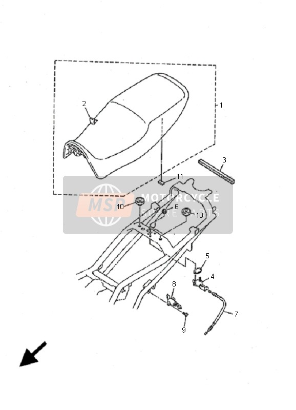 Yamaha XJ600S DIVERSION 2001 SITZ für ein 2001 Yamaha XJ600S DIVERSION