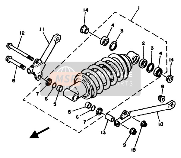 Yamaha RD500LC 1985 Suspensión trasera para un 1985 Yamaha RD500LC