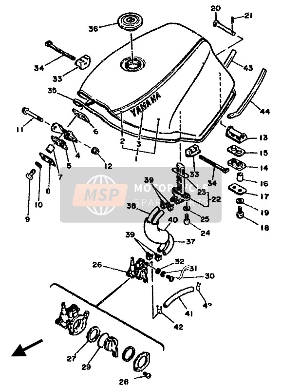 47X245000100, Robinet A Essence, Yamaha, 0