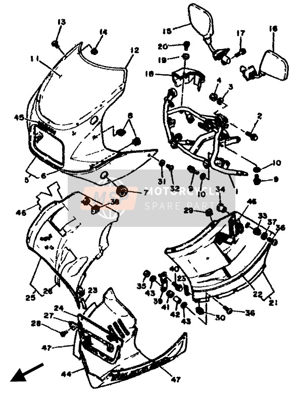 36Y283480000, Moulure 4, Yamaha, 2