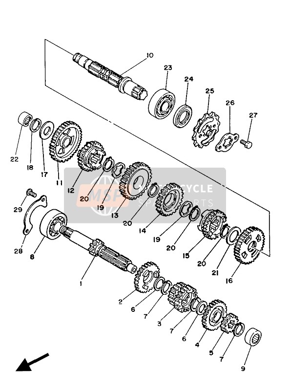 Yamaha DT125LC 1986 GETRIEBE für ein 1986 Yamaha DT125LC