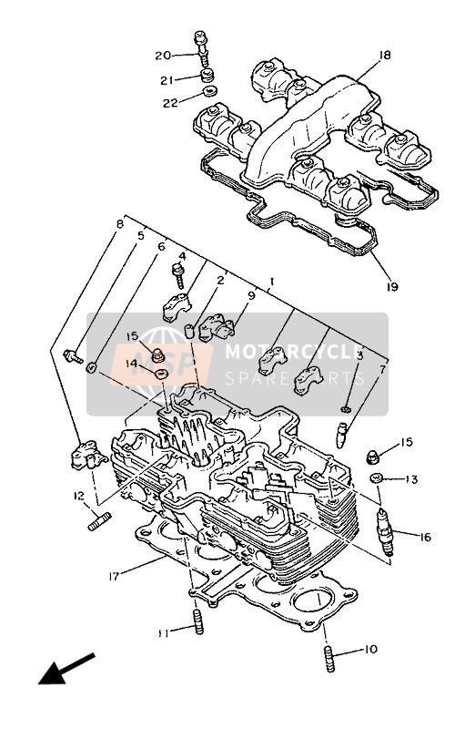 Yamaha FJ1200 1986 Cabeza de cilindro para un 1986 Yamaha FJ1200