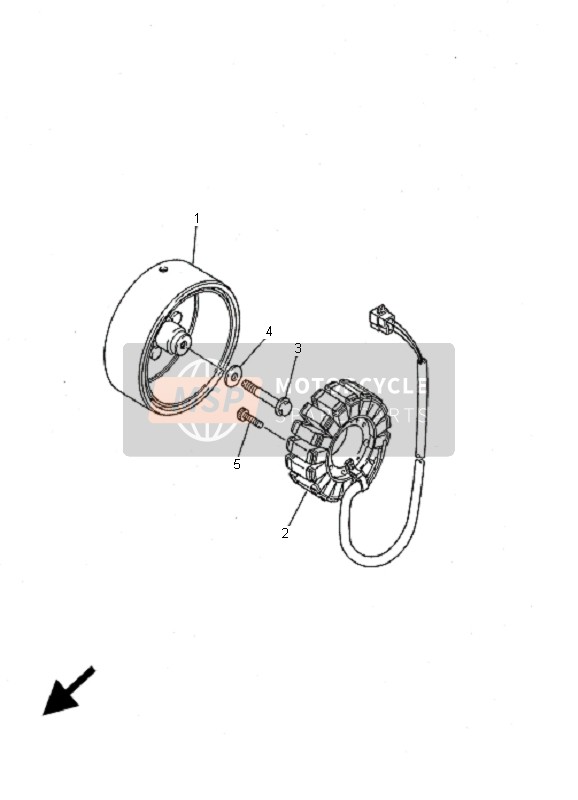 Yamaha XJ600S DIVERSION 2001 Generator voor een 2001 Yamaha XJ600S DIVERSION