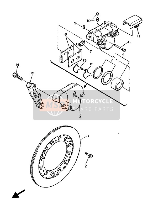 Yamaha FJ1200 1986 Rear Brake Caliper for a 1986 Yamaha FJ1200