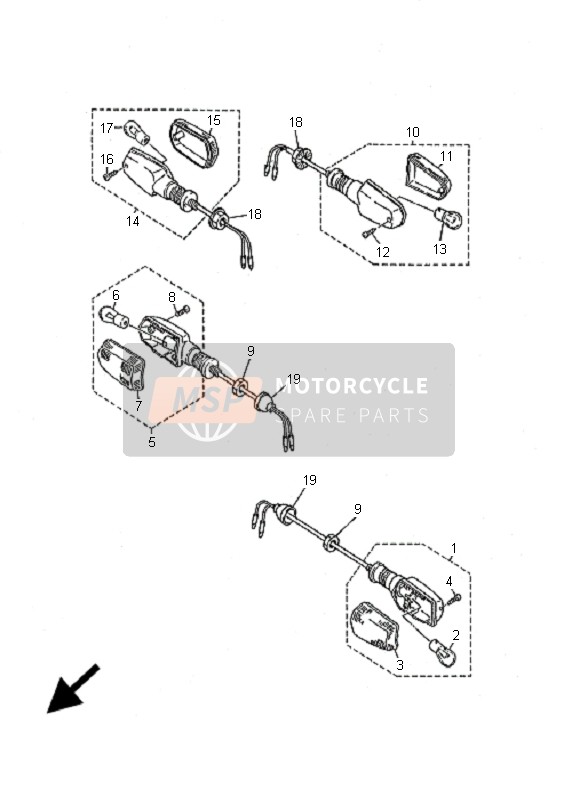 Yamaha XJ600S DIVERSION 2001 BLINKLEUCHTE für ein 2001 Yamaha XJ600S DIVERSION