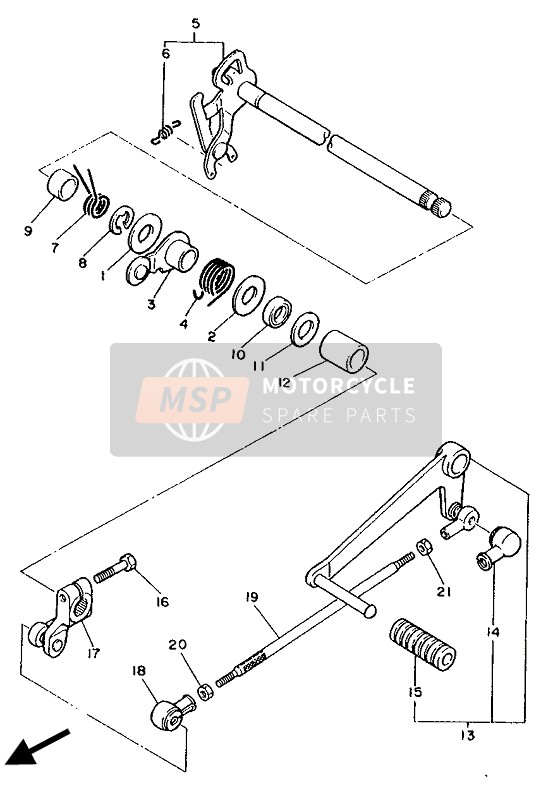 Yamaha FZ600 1986 SCHALTWELLE für ein 1986 Yamaha FZ600