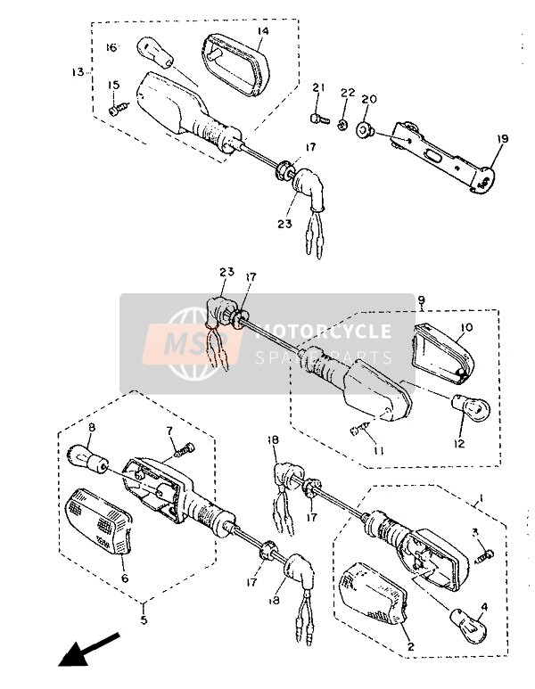 Yamaha FZ600 1986 Luce lampeggiante per un 1986 Yamaha FZ600