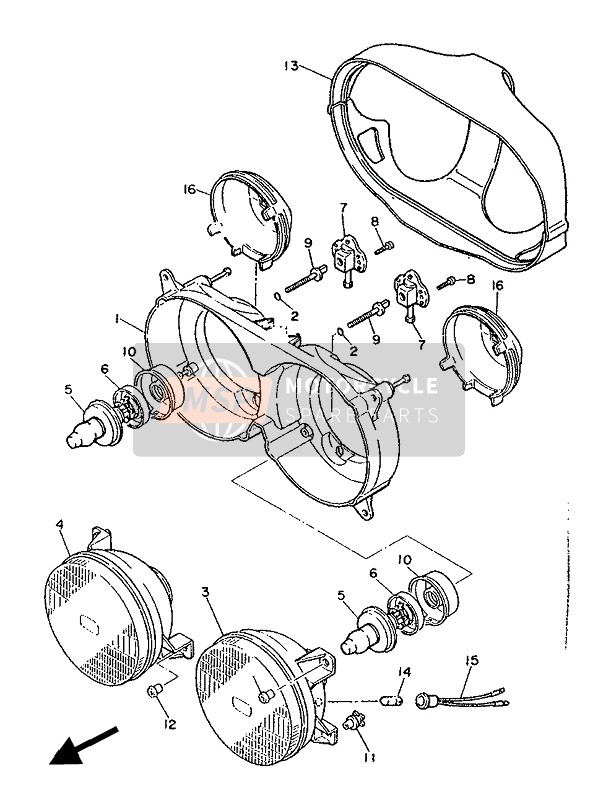 Yamaha FZ600 1986 Headlight for a 1986 Yamaha FZ600