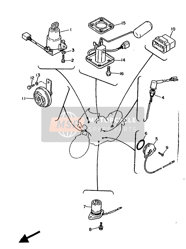 4KG833711100, Signalhorn, Yamaha, 1