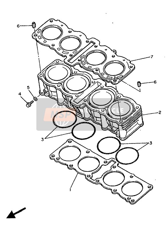 Yamaha FZ750 1986 ZYLINDER für ein 1986 Yamaha FZ750