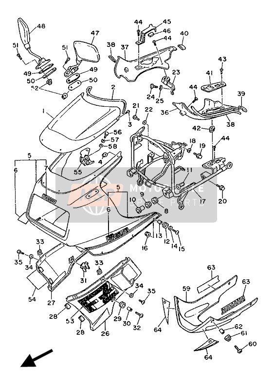 Yamaha FZ750 1986 Cowling 1 for a 1986 Yamaha FZ750