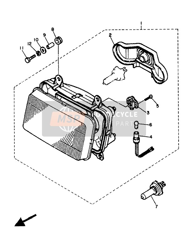 Yamaha FZ750 1986 Faro para un 1986 Yamaha FZ750