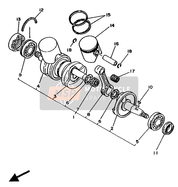 1UA116102000, Piston Ring Set (2ND 0/S), Yamaha, 0