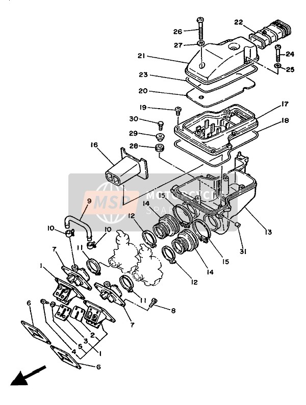 29L144530100, Joint, Luchtfilter 1, Yamaha, 0