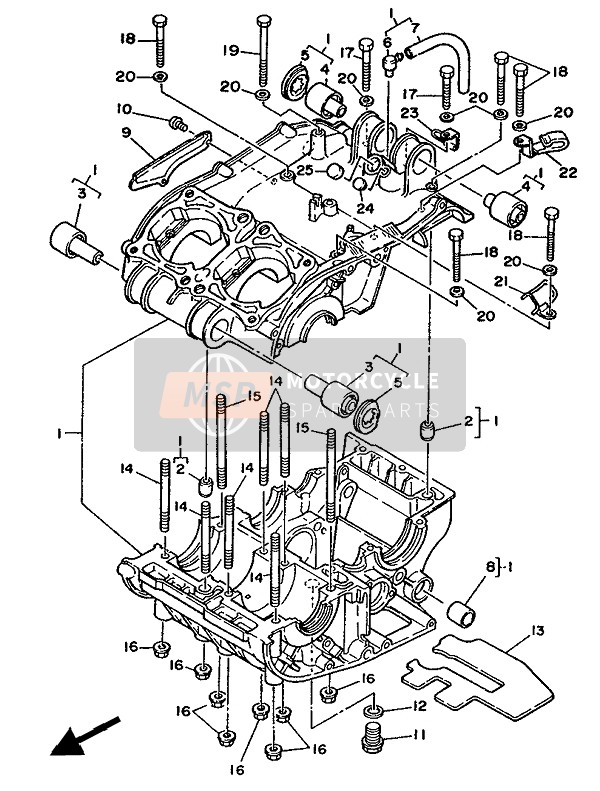 Yamaha RD350LC 1986 Crankcase for a 1986 Yamaha RD350LC