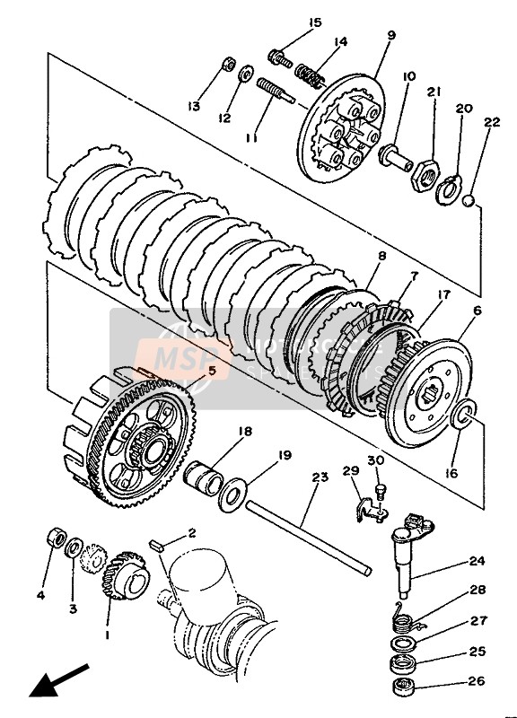 360161540000, Plaque,  Butee 1, Yamaha, 1