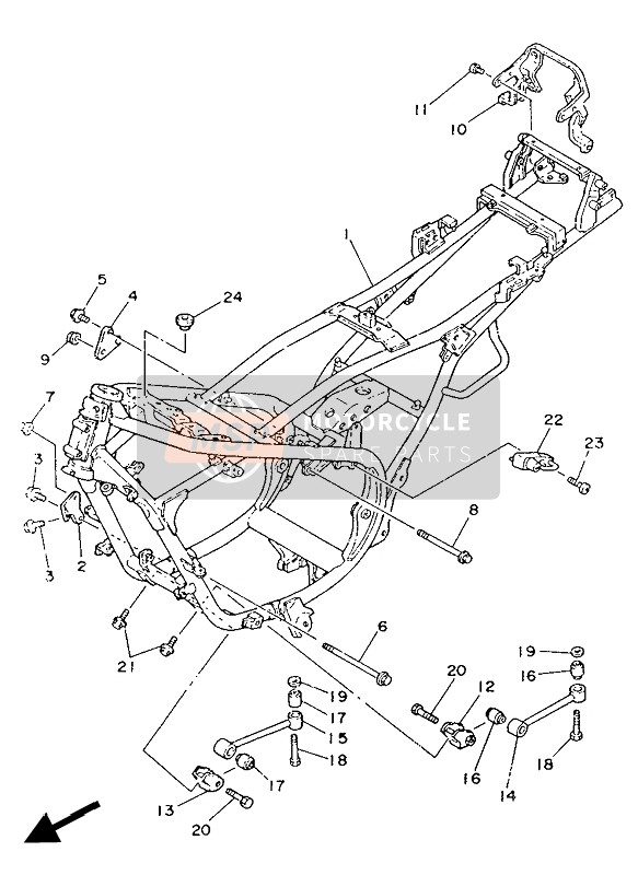 Yamaha RD350LC 1986 Frame voor een 1986 Yamaha RD350LC