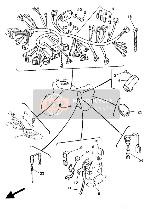 4X7821510000, • . Fuse (15A), Yamaha, 1