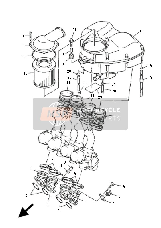 Yamaha XJ900S DIVERSION 2001 Intake for a 2001 Yamaha XJ900S DIVERSION