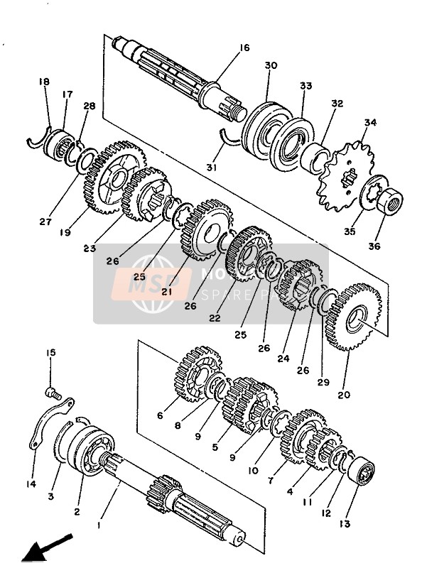 Yamaha RD350LCF 1986 Transmission for a 1986 Yamaha RD350LCF