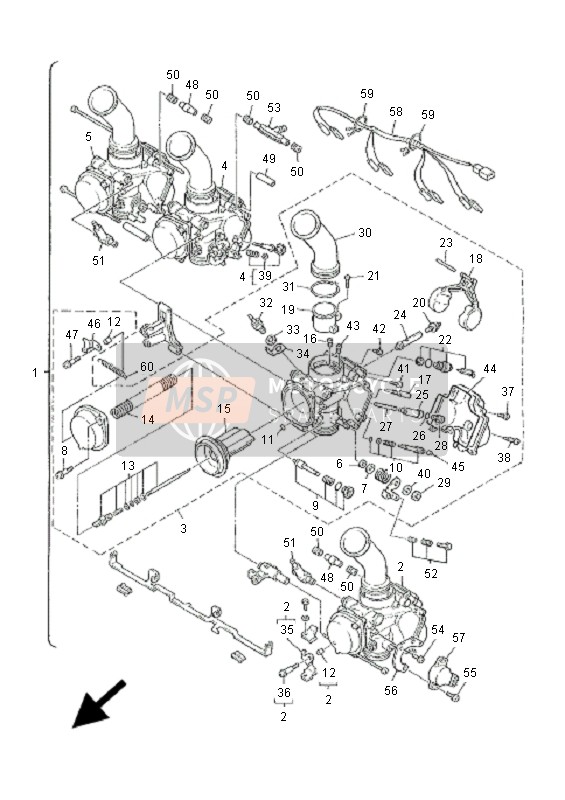 Yamaha XJ900S DIVERSION 2001 Carburatore per un 2001 Yamaha XJ900S DIVERSION