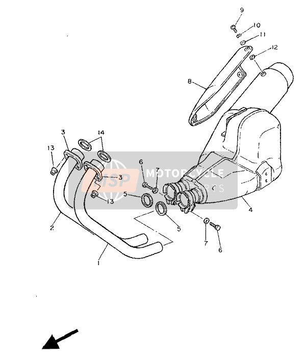 3YF146130100, Dichtung, Auspuffrohr, Yamaha, 4