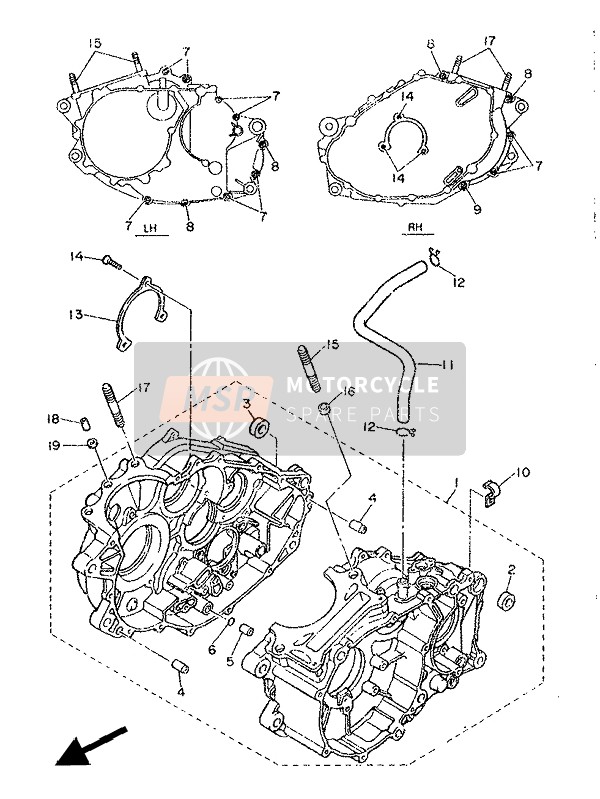 Yamaha SRX600 1986 Crankcase for a 1986 Yamaha SRX600