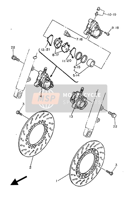 Yamaha SRX600 1986 BREMSSATTEL VORNE für ein 1986 Yamaha SRX600