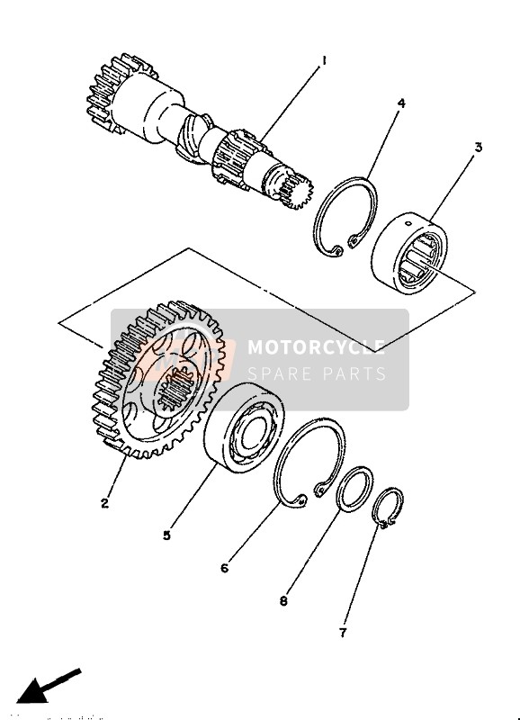 Yamaha TZ250(S) 1986 VORGELEGEWELLE für ein 1986 Yamaha TZ250(S)