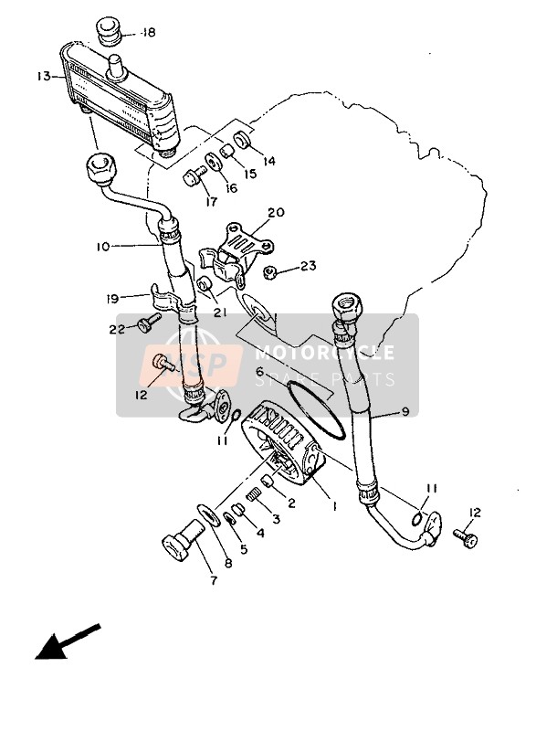 Yamaha XJ600 1986 Radiatore dell'olio per un 1986 Yamaha XJ600