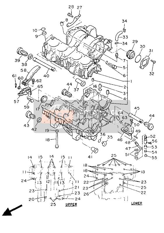 Yamaha XJ600 1986 Carter voor een 1986 Yamaha XJ600