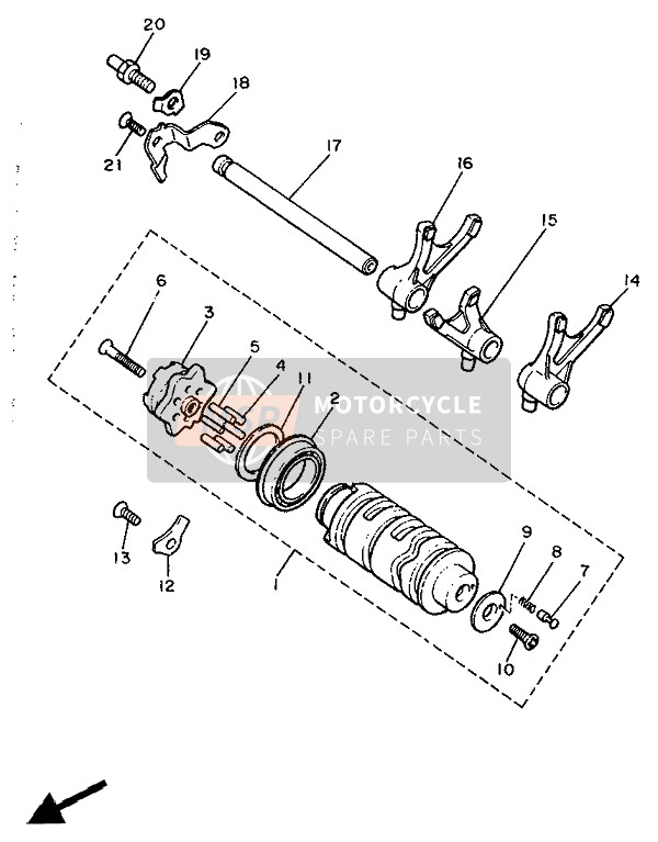 Yamaha XJ600 1986 Shift Cam & Fourchette pour un 1986 Yamaha XJ600