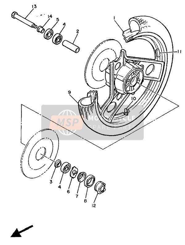 Yamaha XJ600 1986 Front Wheel for a 1986 Yamaha XJ600